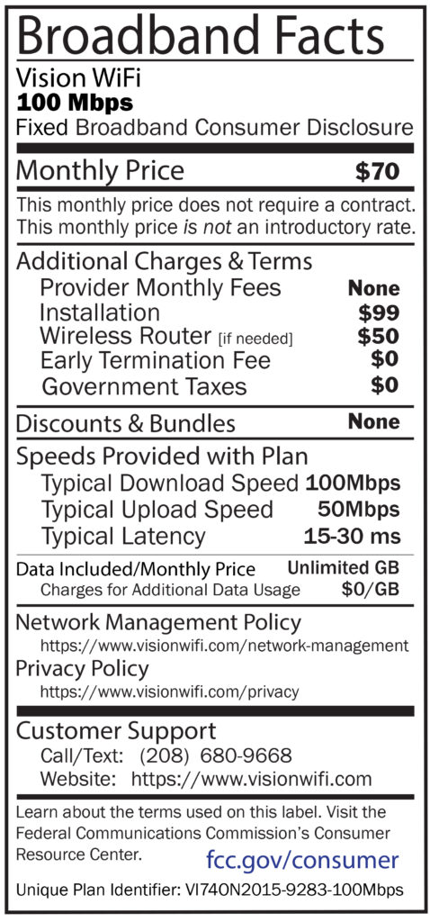 Get all the facts about our 100 Mbps speed plan